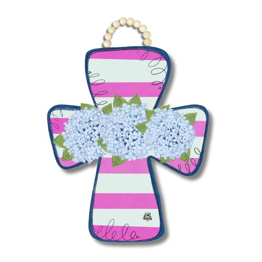 Door Hanger - Hydrangea Cross