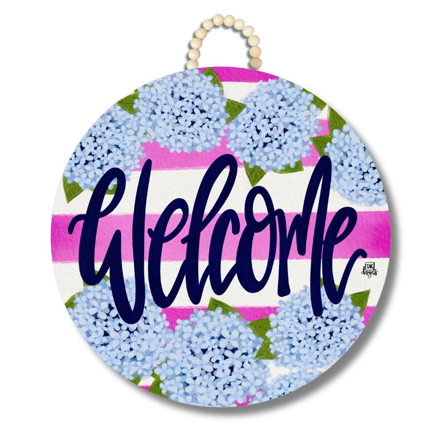 Door Hanger - Hydrangea Welcome