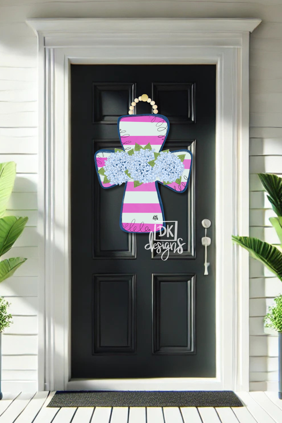 Door Hanger - Hydrangea Cross