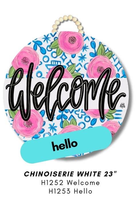 Door Hanger - Welcome Chinoiserie