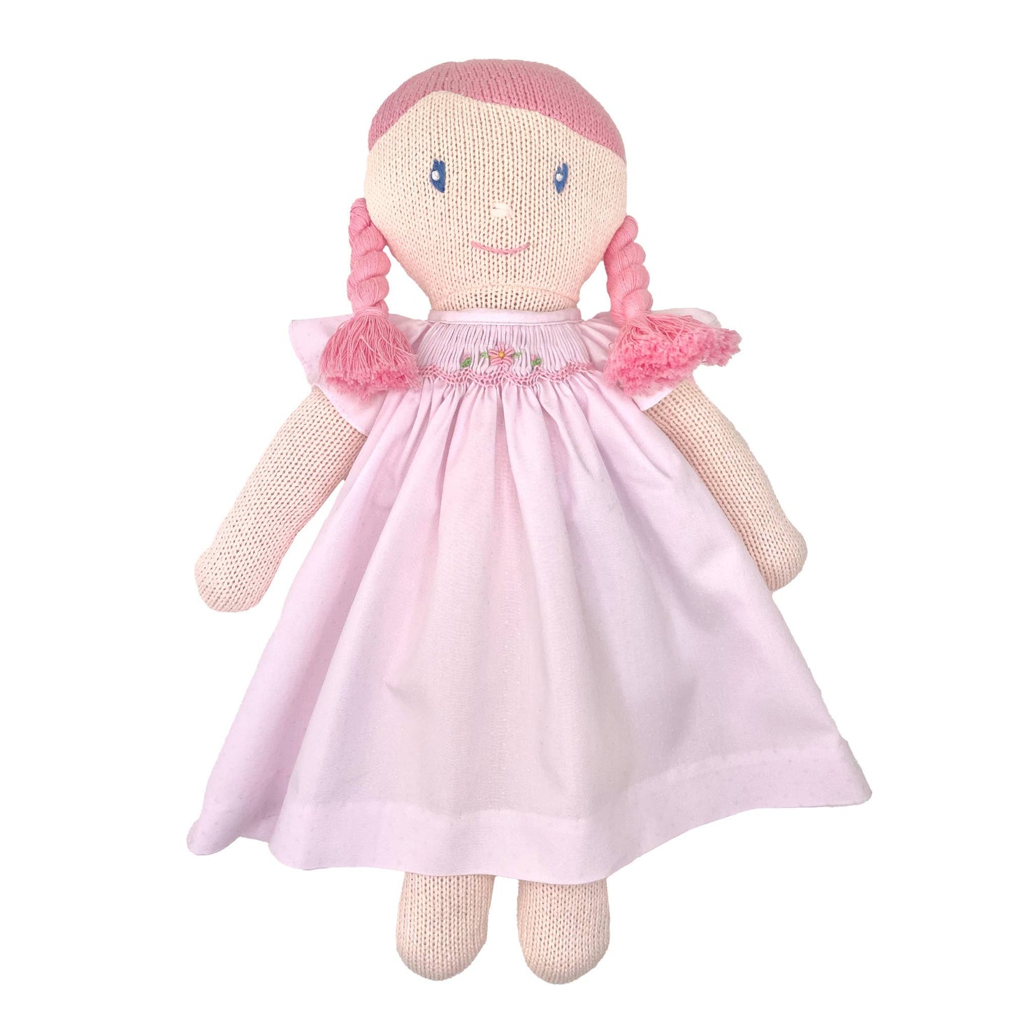 Knit Doll with Smocked Dress