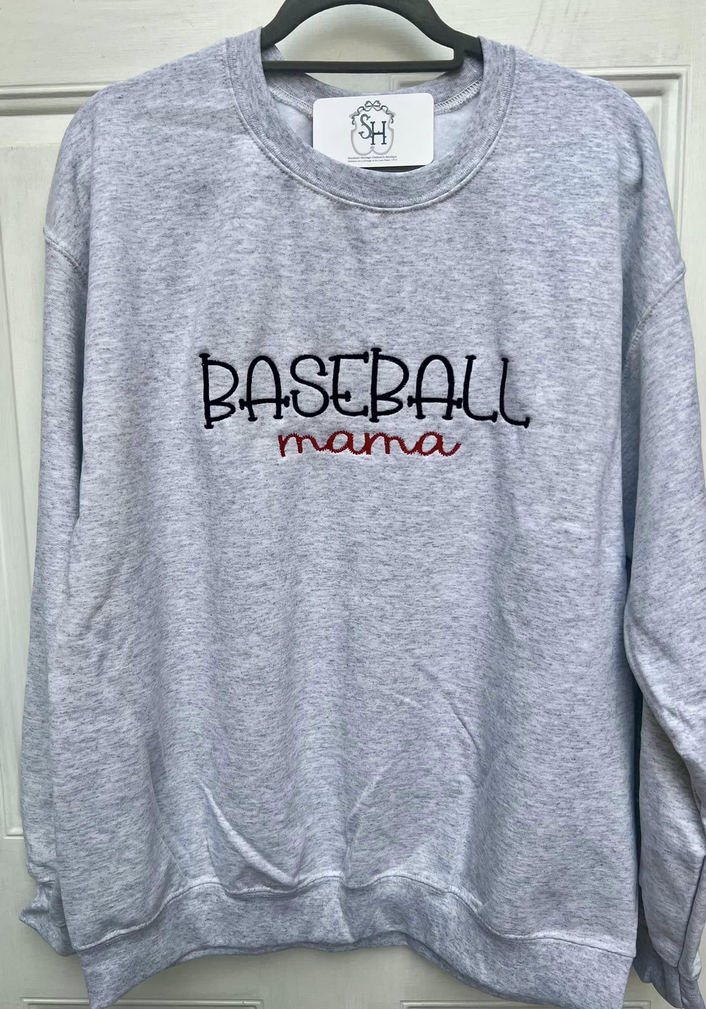 Baseball Mama Embroidered Sweatshirt