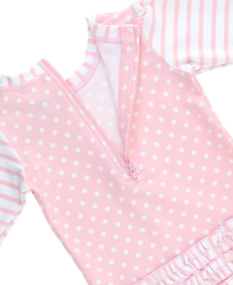 Pink One Piece Rash Guard