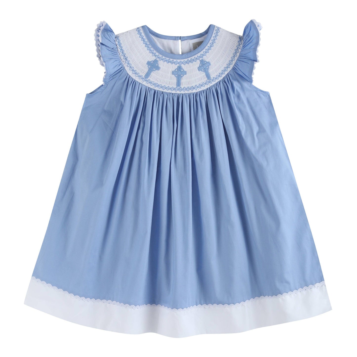 Blue Crosses Smocked Dress