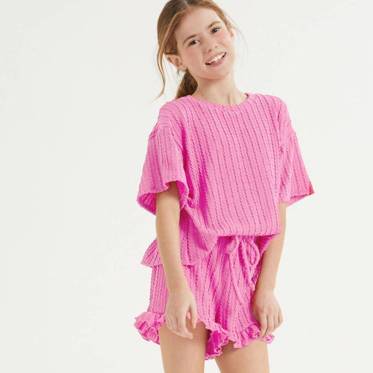 Girls Knit Ruffle Set