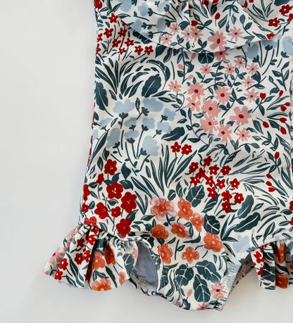 Floral Swimsuit with Ruffle