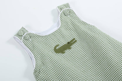 Gingham Alligator Romper