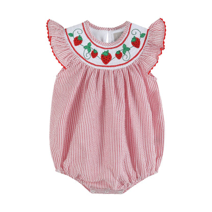 Strawberry Smocked Bubble