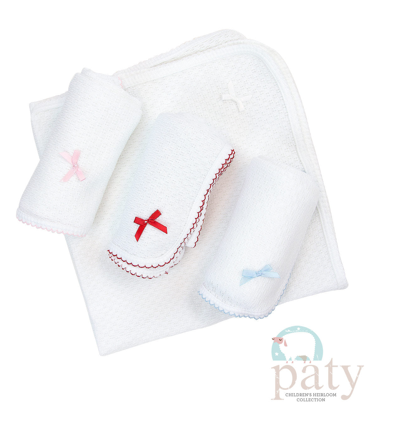 Paty White Receiving Blanket