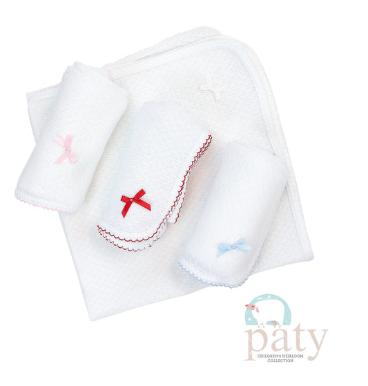 Paty White Receiving Blanket