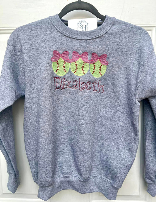 Softball Embroidered Sweatshirt